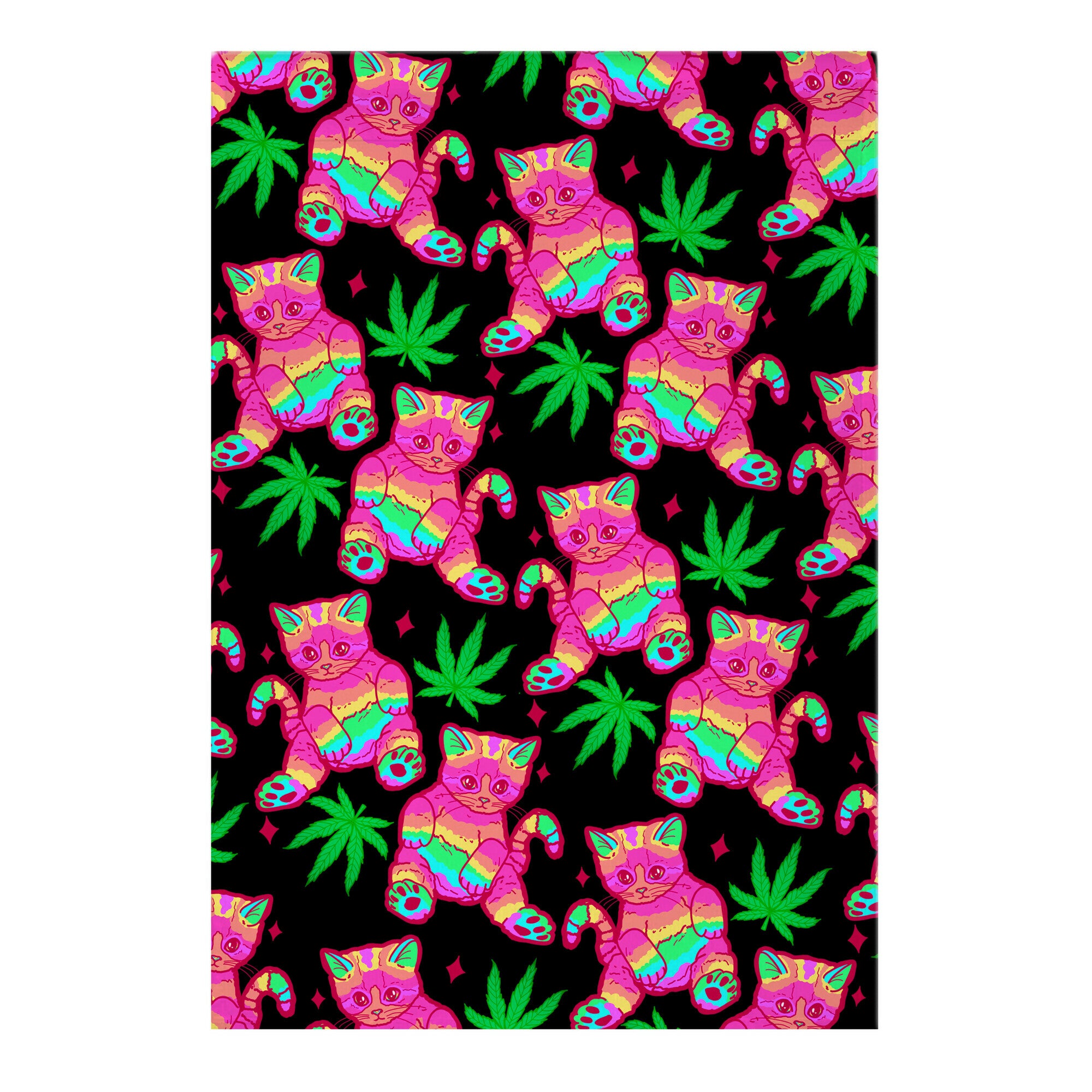 Rainbow Weed Kitty Garden Flag