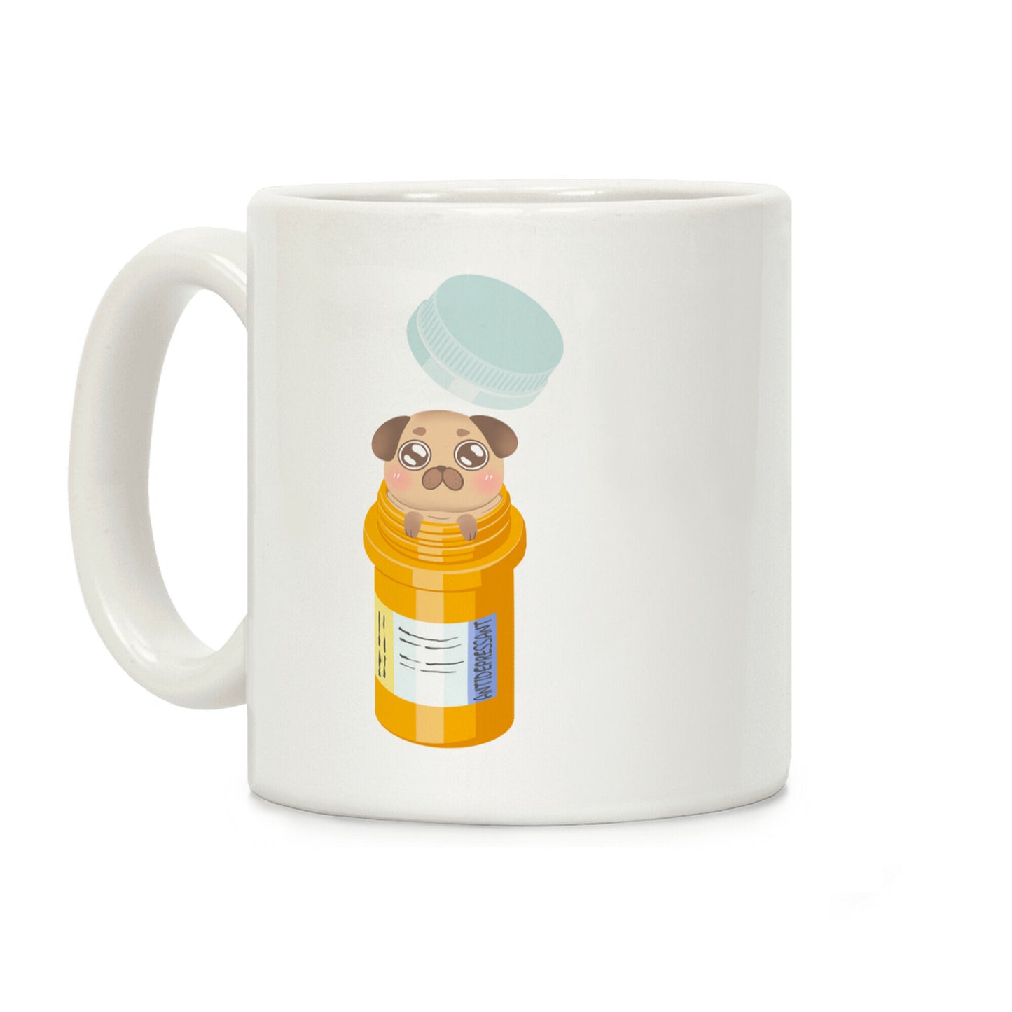 Antidepressant Pug Pill Coffee Mug