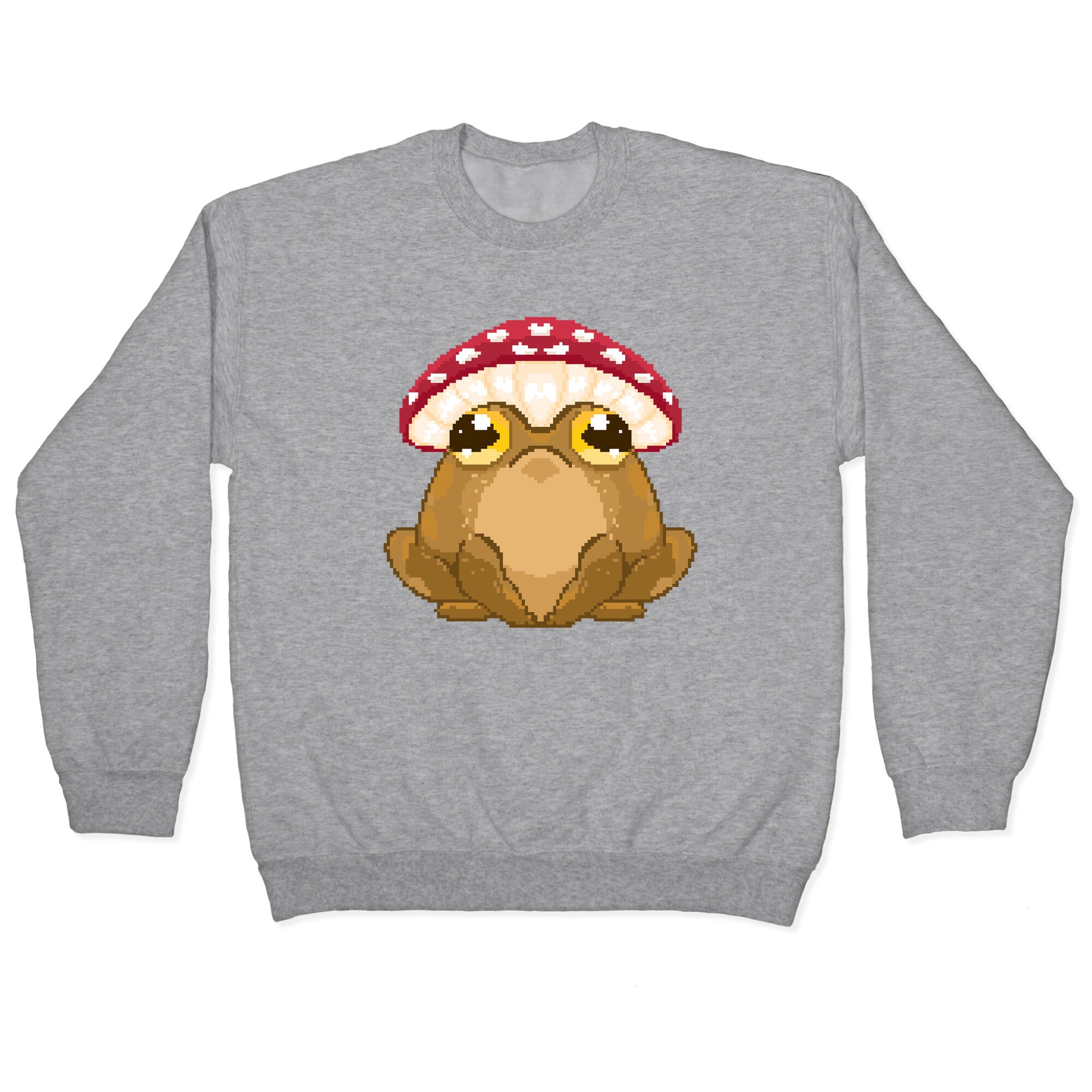 Pixelated Toad in Mushroom Hat Crewneck Sweatshirt