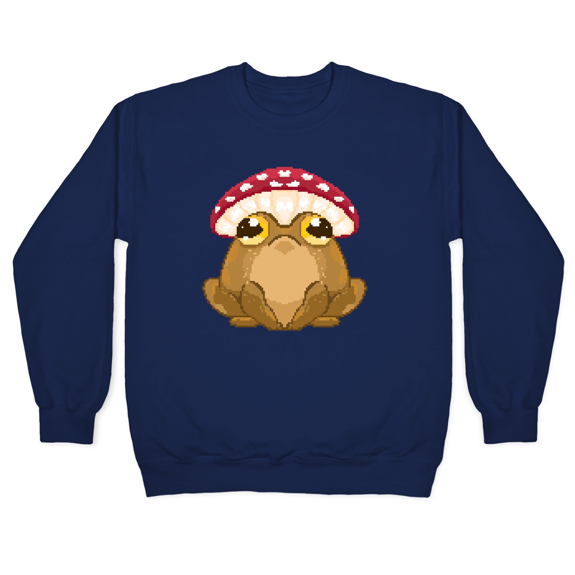 Pixelated Toad in Mushroom Hat Crewneck Sweatshirt