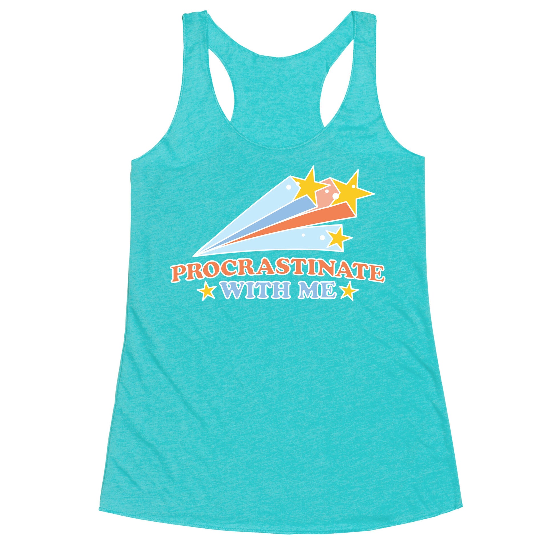 Procrastinate With Me Shooting Stars Racerback Tank