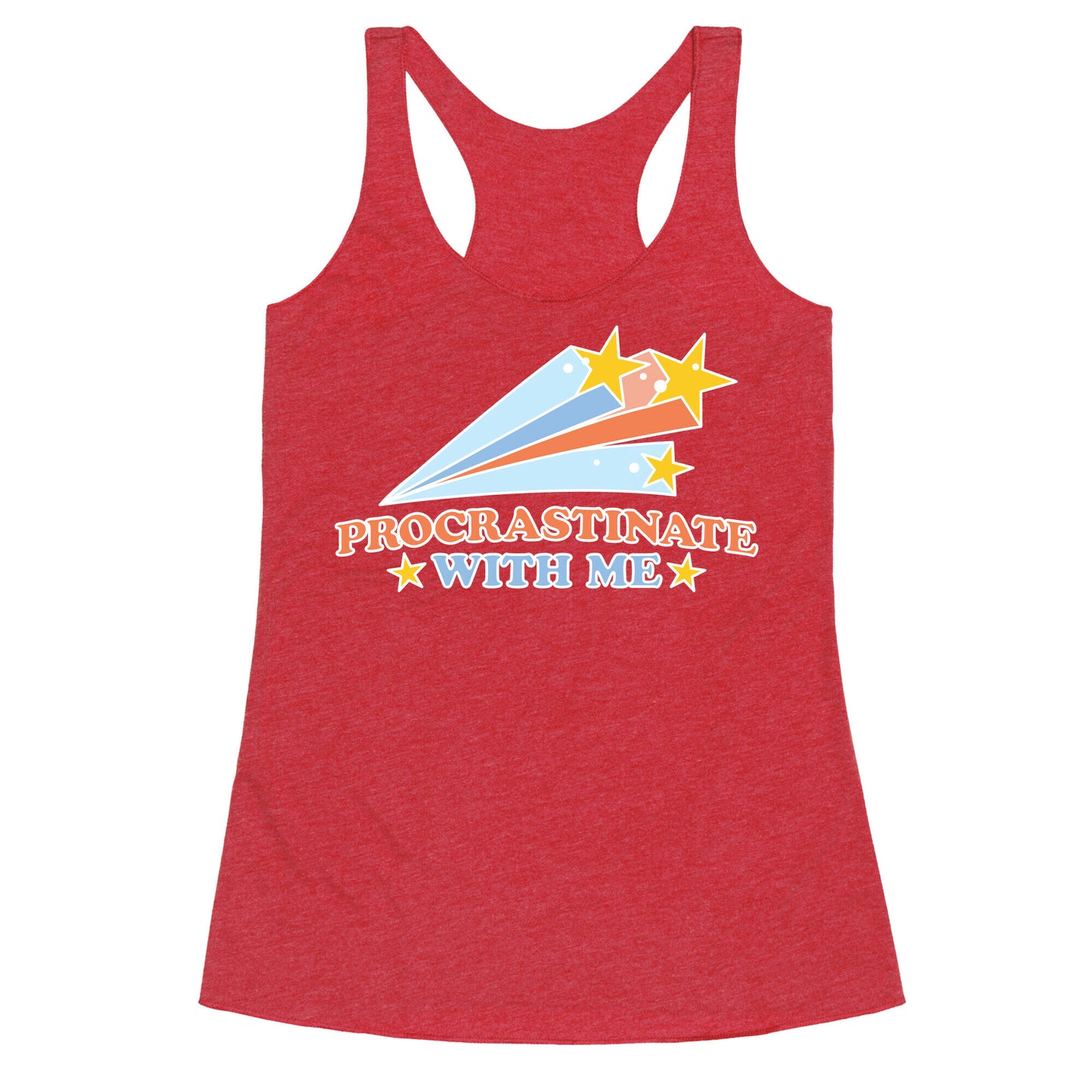 Procrastinate With Me Shooting Stars Racerback Tank