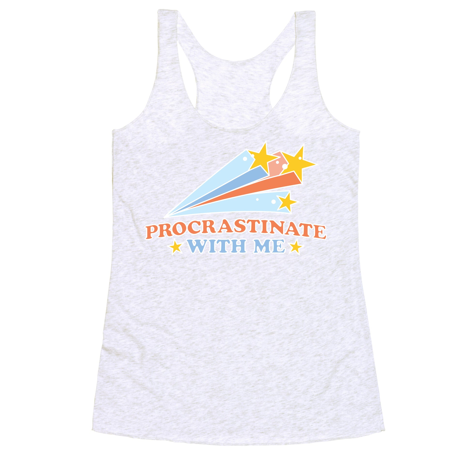 Procrastinate With Me Shooting Stars Racerback Tank