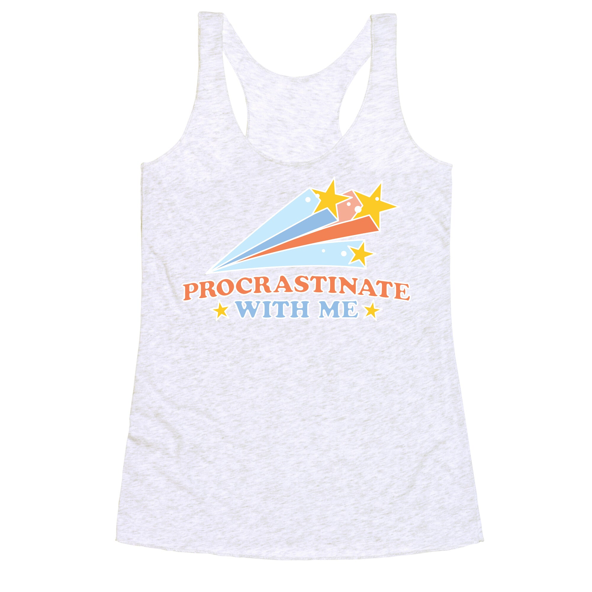 Procrastinate With Me Shooting Stars Racerback Tank