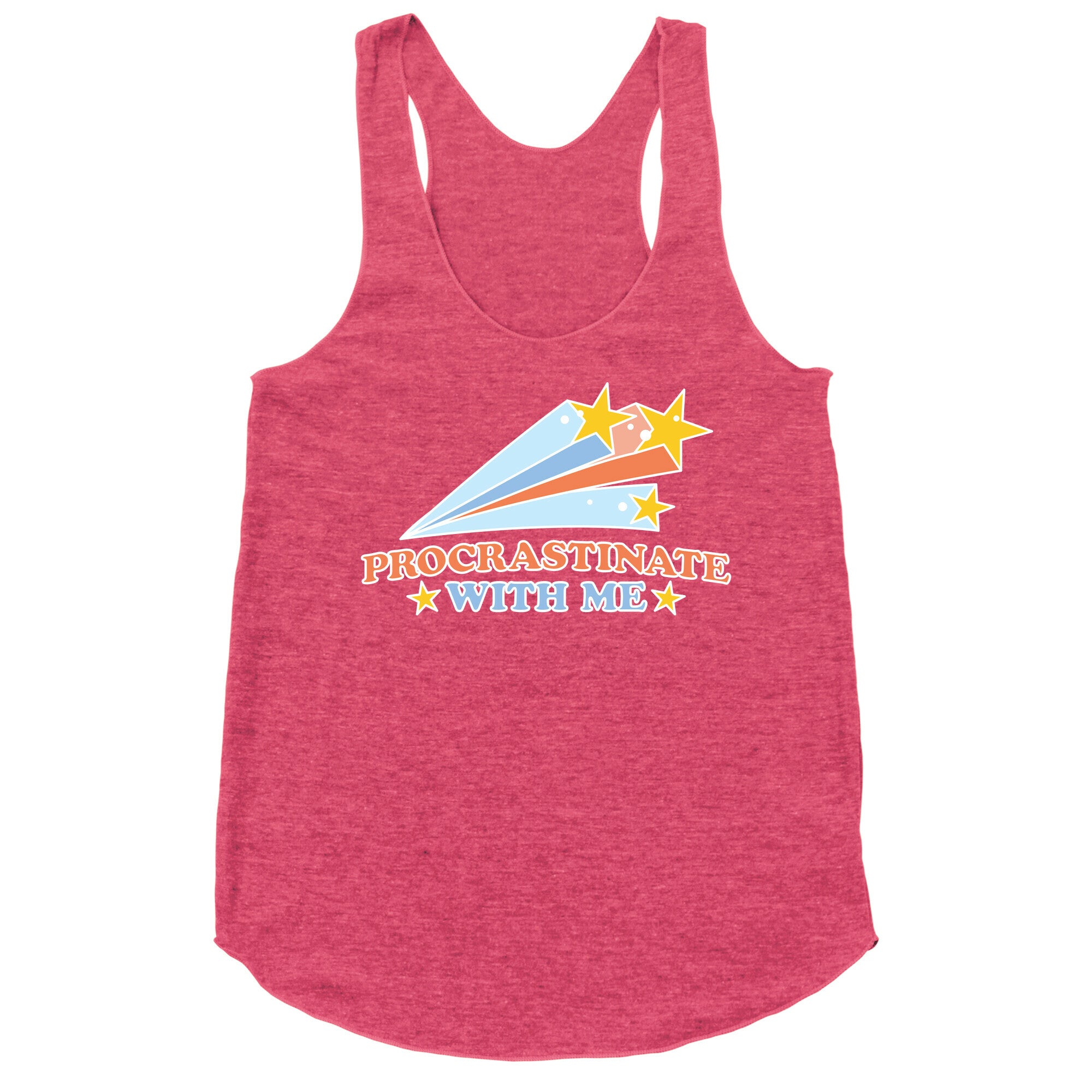 Procrastinate With Me Shooting Stars Racerback Tank