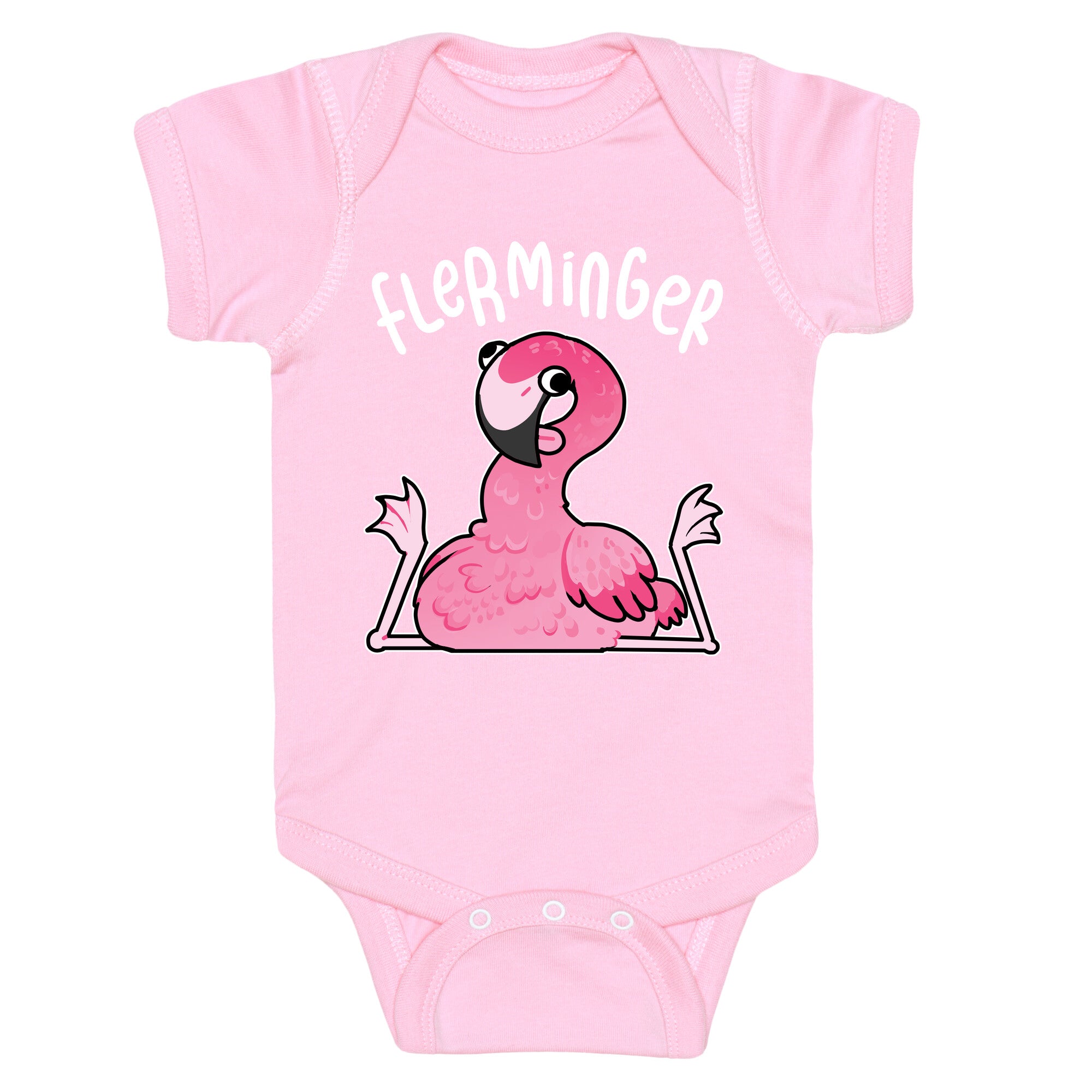 Derpy Flamingo Flerminger Baby One Piece