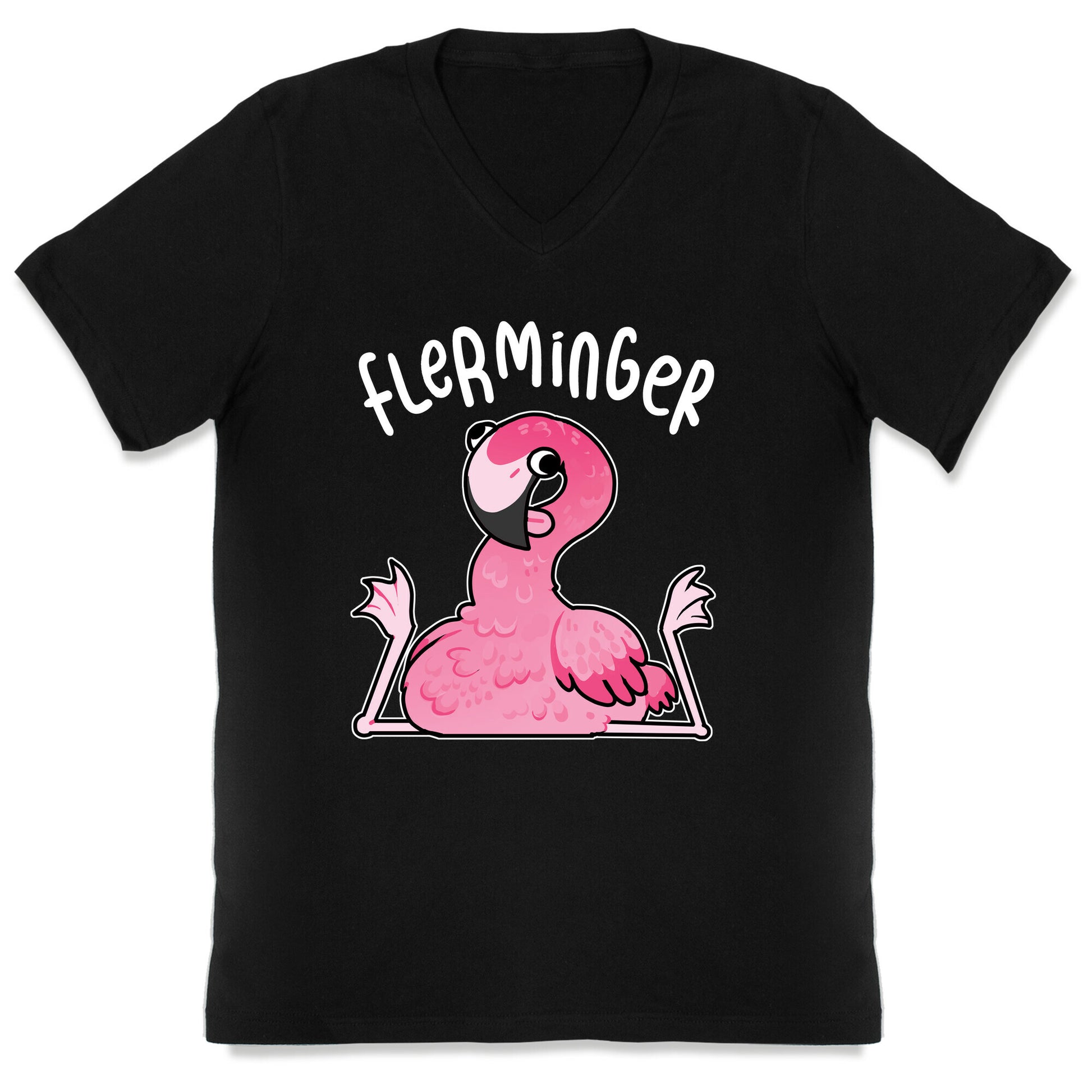 Derpy Flamingo Flerminger V-Neck