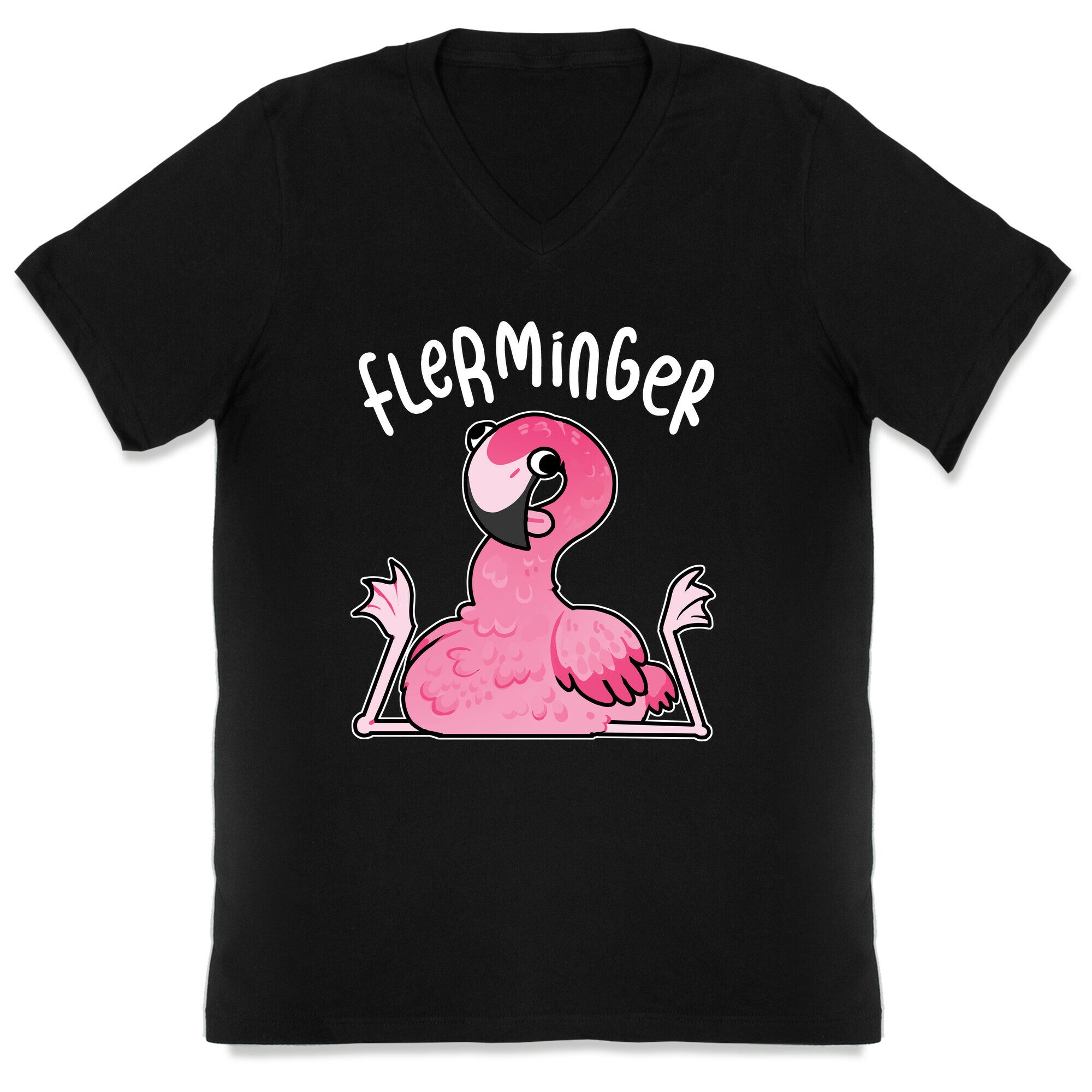 Derpy Flamingo Flerminger V-Neck