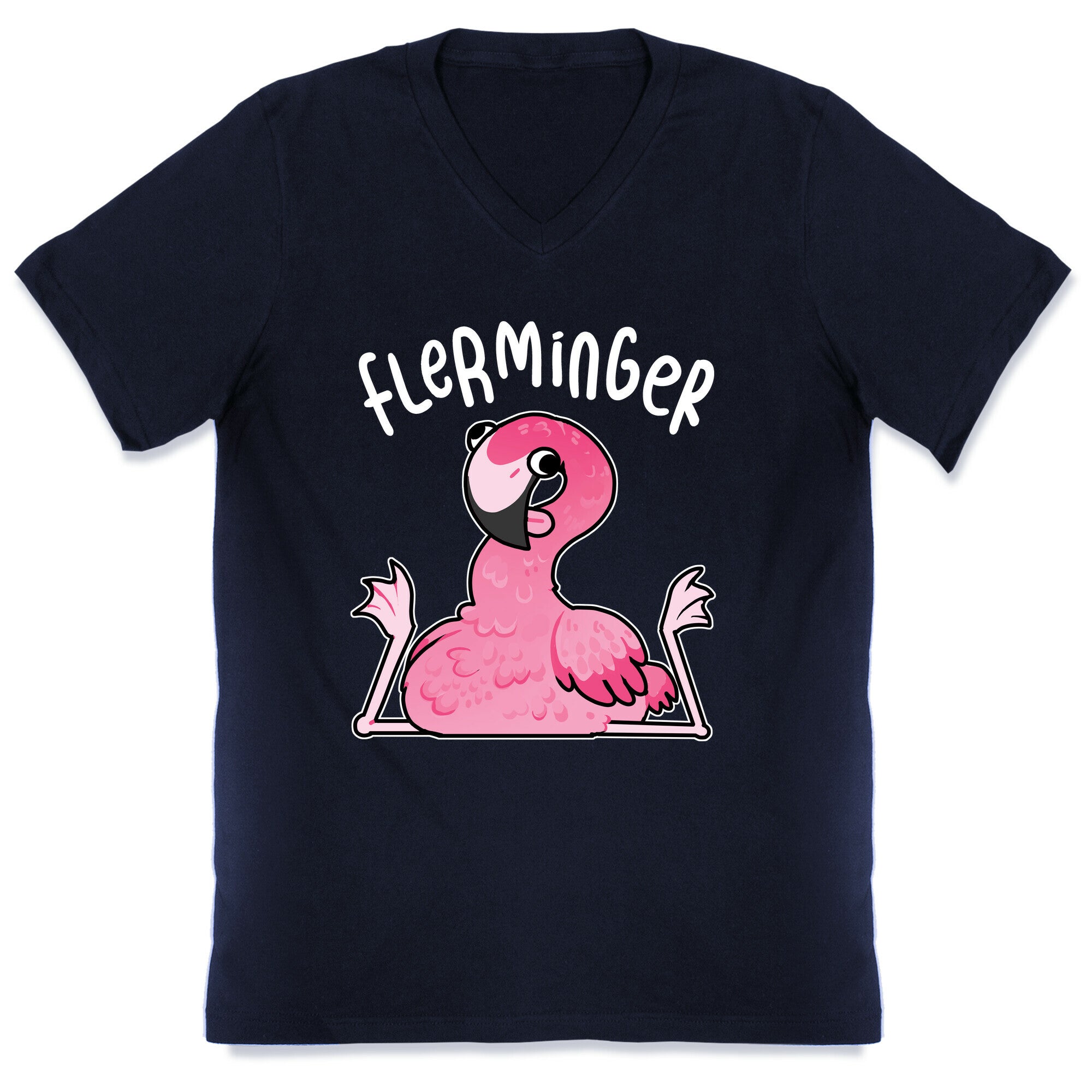 Derpy Flamingo Flerminger V-Neck