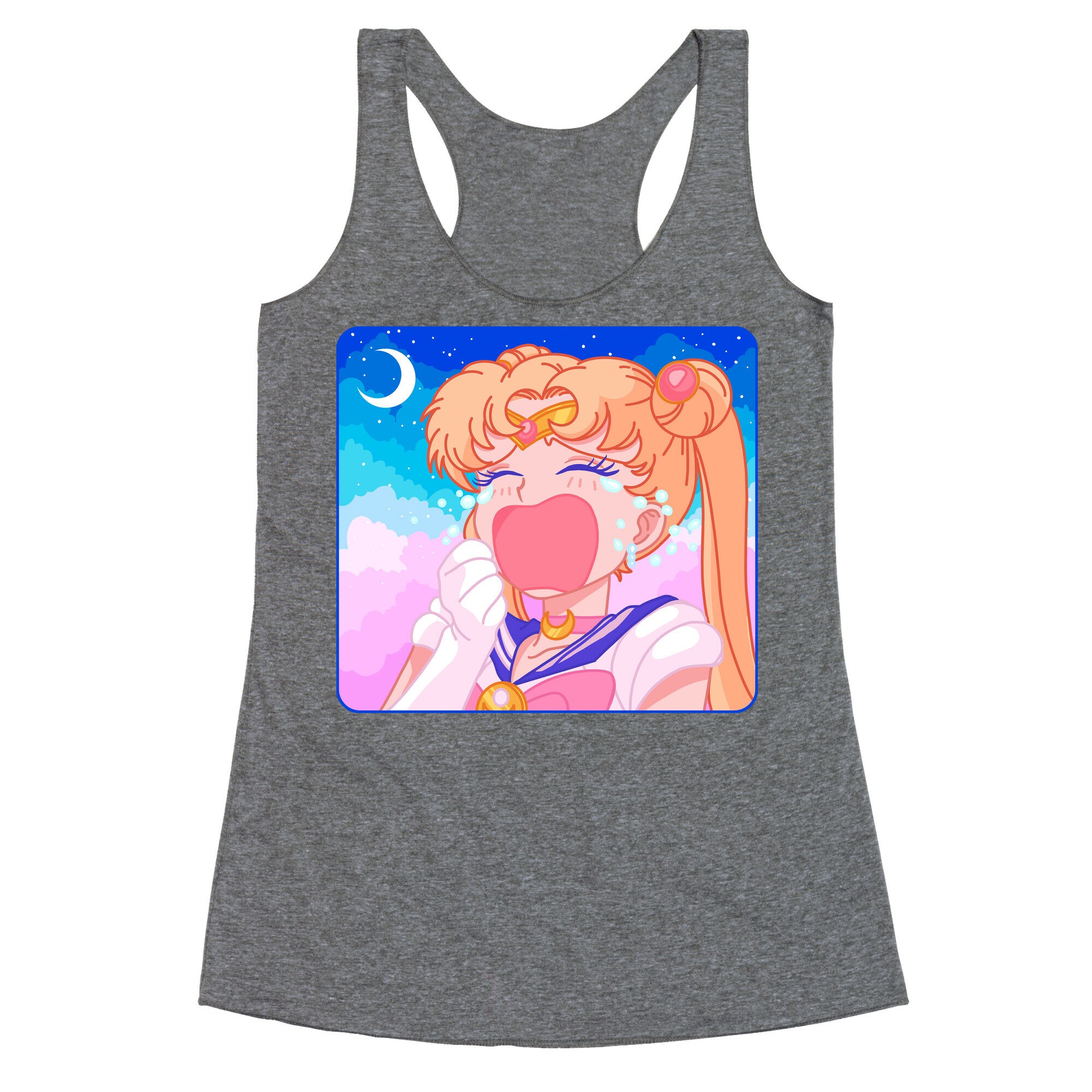 Crying Usagi Sky Racerback Tank