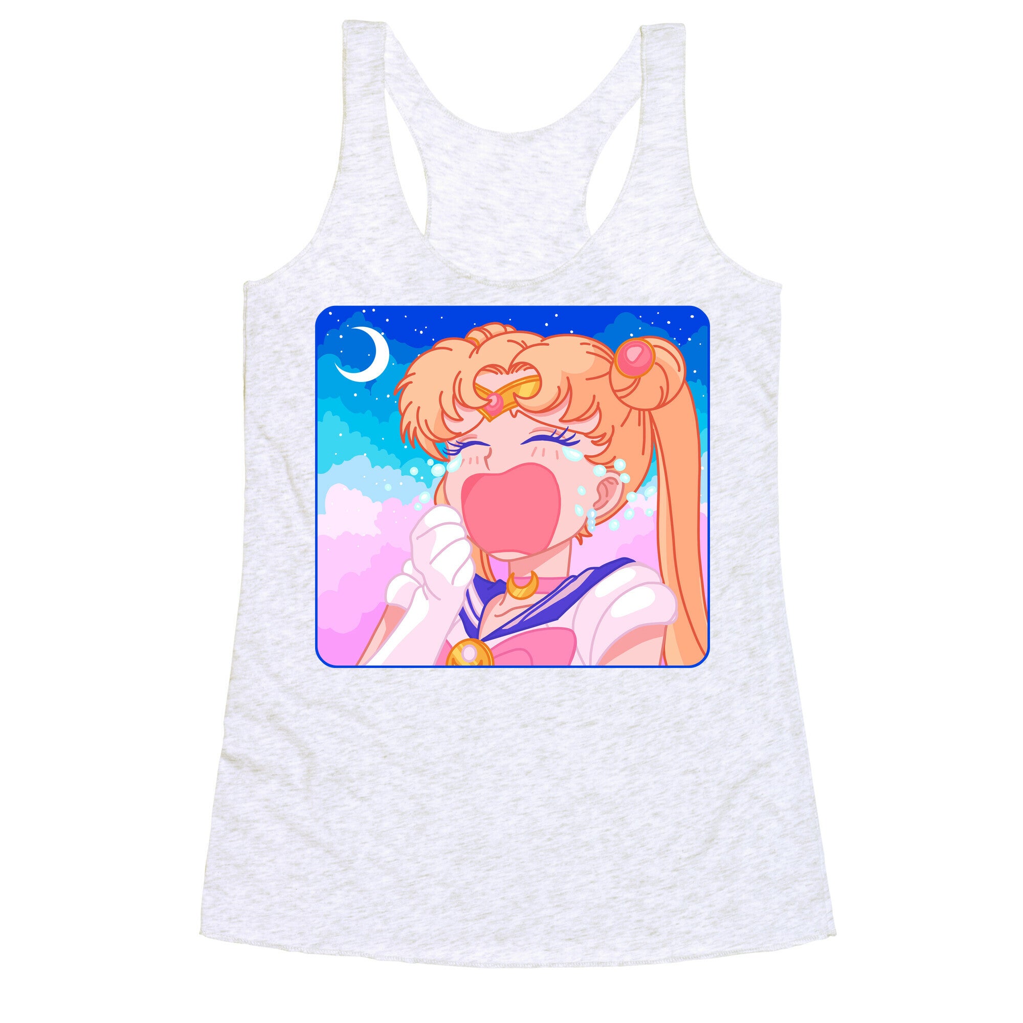 Crying Usagi Sky Racerback Tank