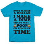 Boss Makes A Dollar, I Make A Dime, That's Why I Poop On Company Time Unisex Triblend Tee