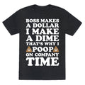 Boss Makes A Dollar, I Make A Dime, That's Why I Poop On Company Time Unisex Triblend Tee