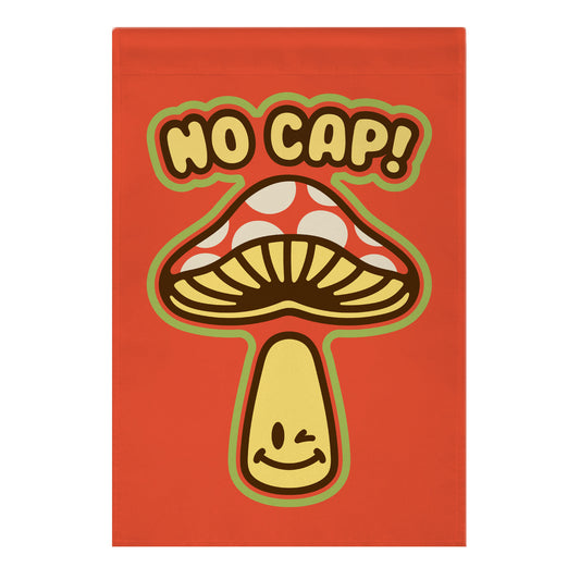 No Cap Mushroom Parody Garden Flag