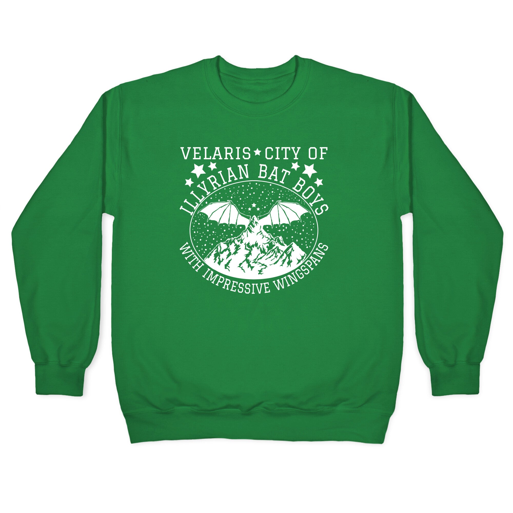 City Of Illyrian Bat Boys With Impressive Wingspans Crewneck Sweatshirt
