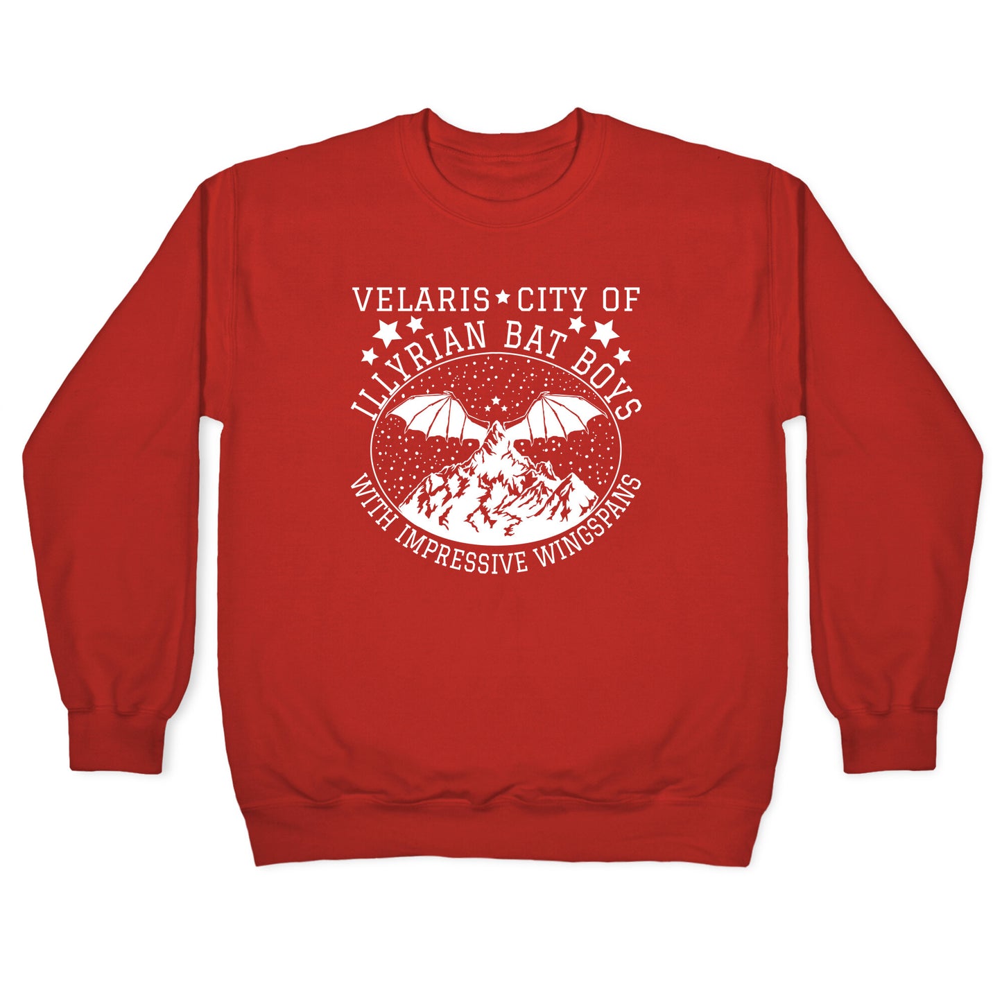 City Of Illyrian Bat Boys With Impressive Wingspans Crewneck Sweatshirt