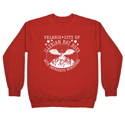 City Of Illyrian Bat Boys With Impressive Wingspans Crewneck Sweatshirt