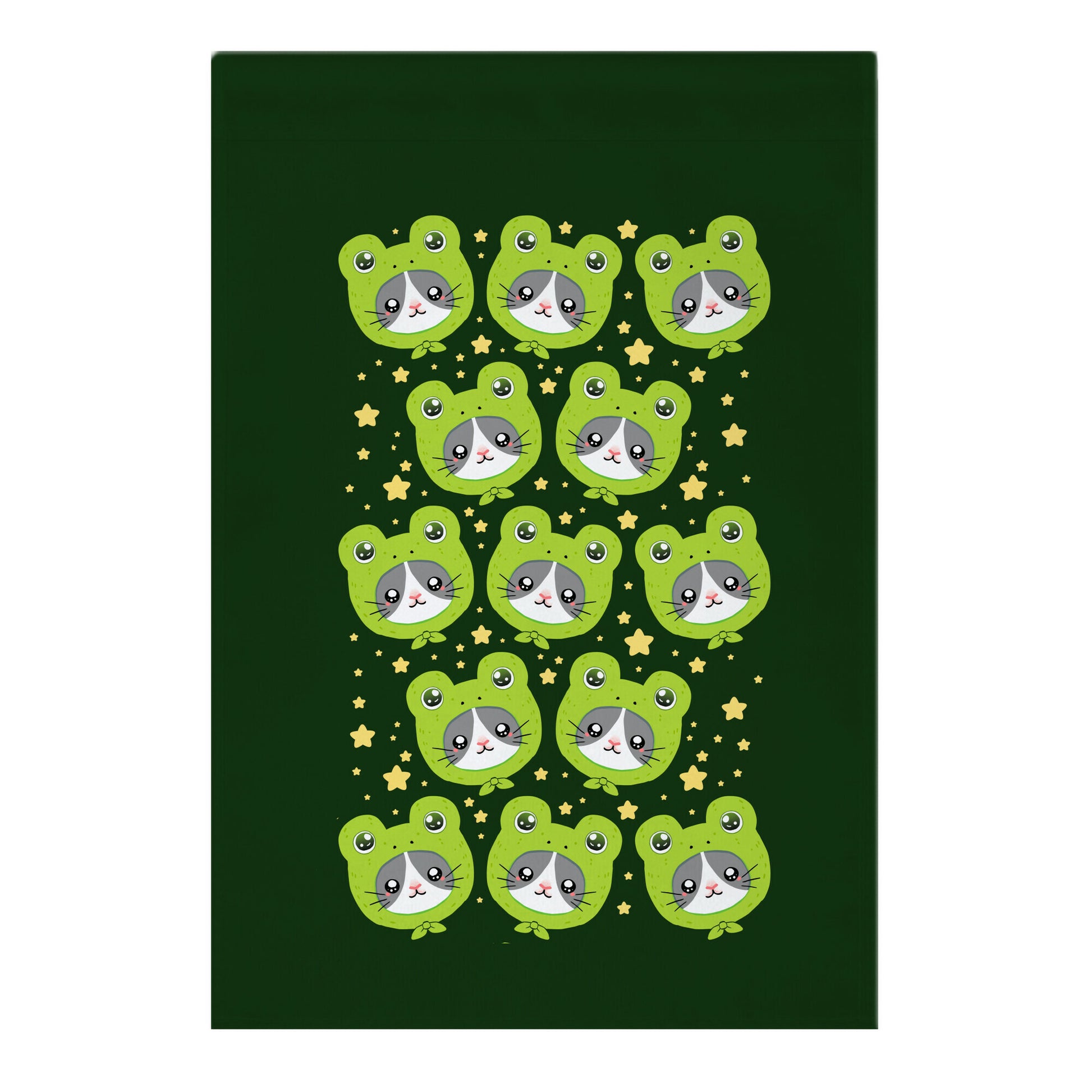 Frog Hat Cat Garden Flag