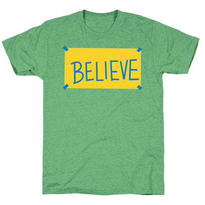 Believe Locker Room Poster Unisex Triblend Tee