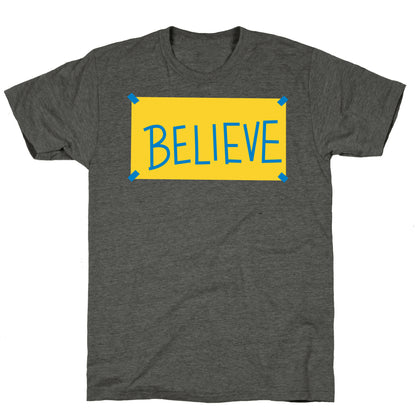 Believe Locker Room Poster Unisex Triblend Tee