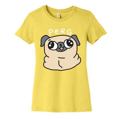 Perg Derpy Pug Women's Cotton Tee