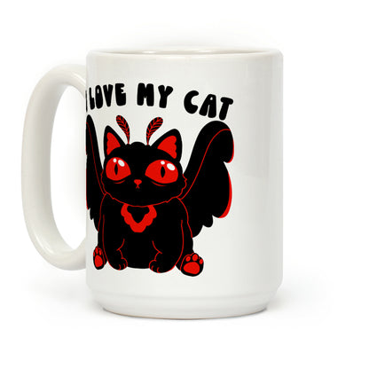 I Love My Cat Mothman Coffee Mug