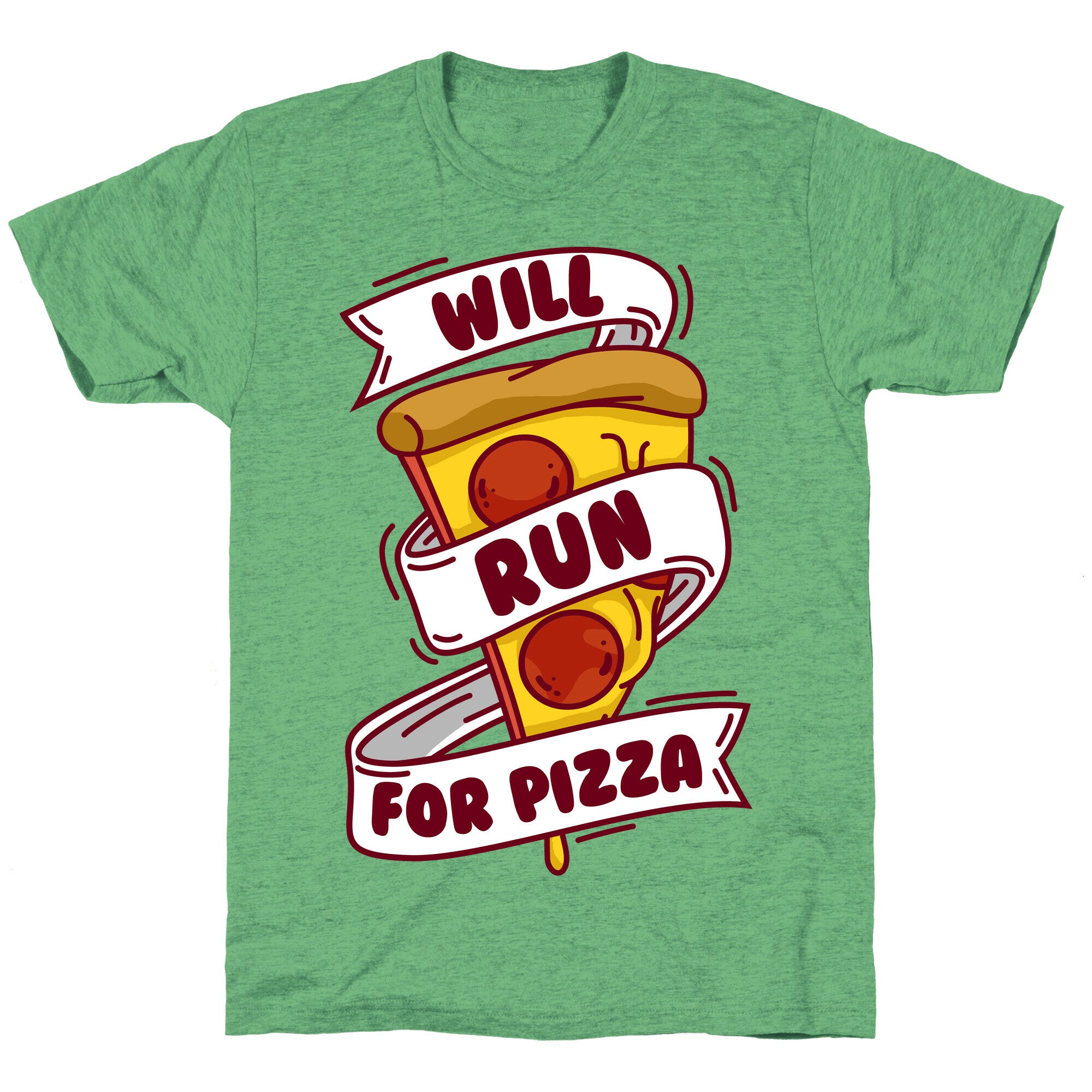 Will Run For Pizza Unisex Triblend Tee