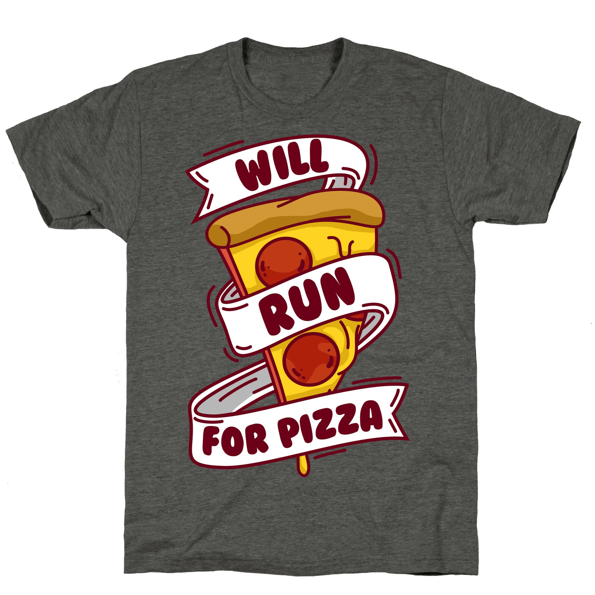 Will Run For Pizza Unisex Triblend Tee