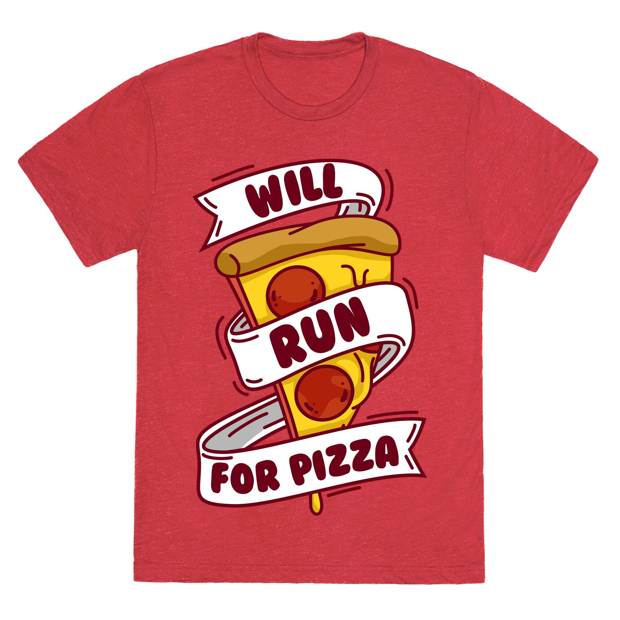 Will Run For Pizza Unisex Triblend Tee