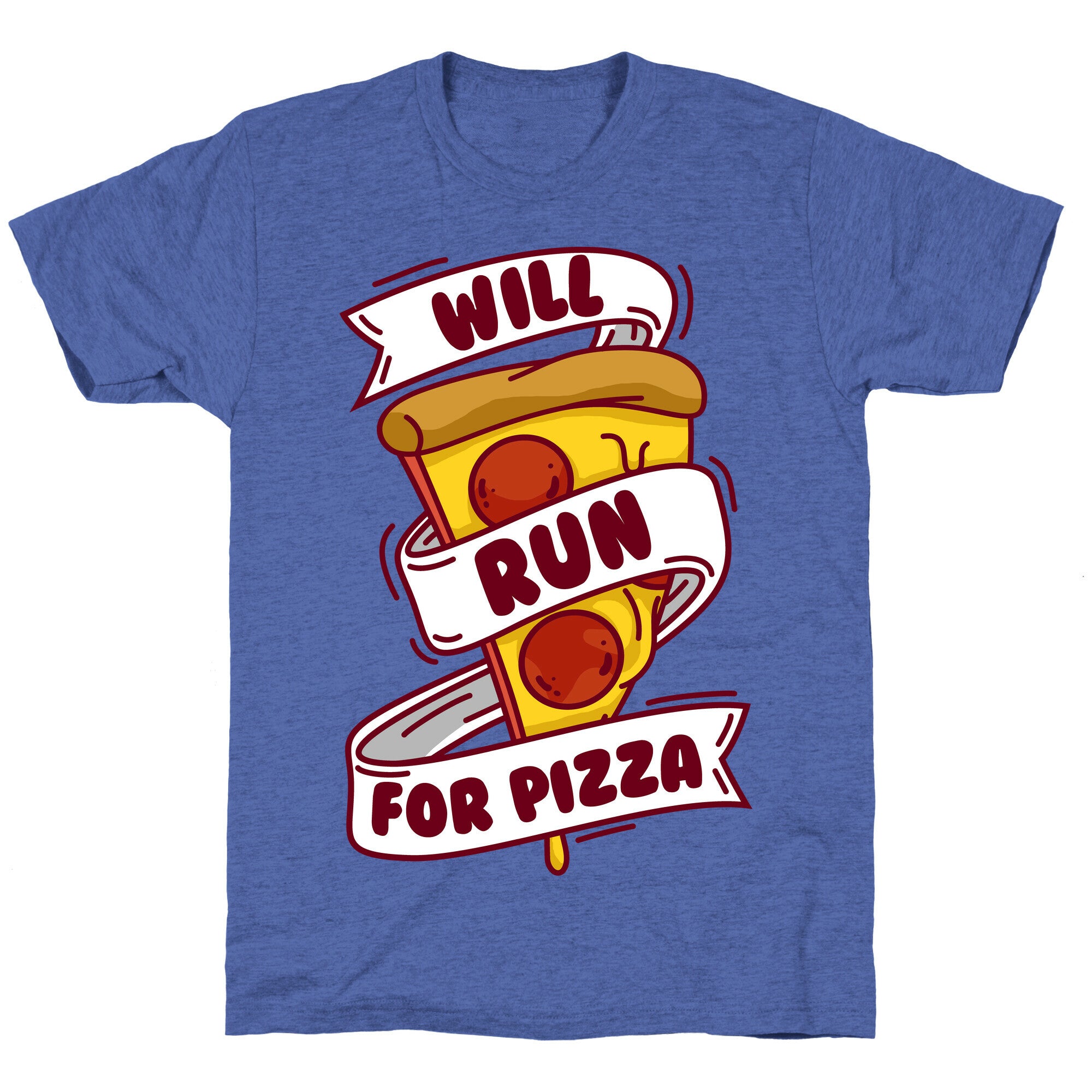 Will Run For Pizza Unisex Triblend Tee