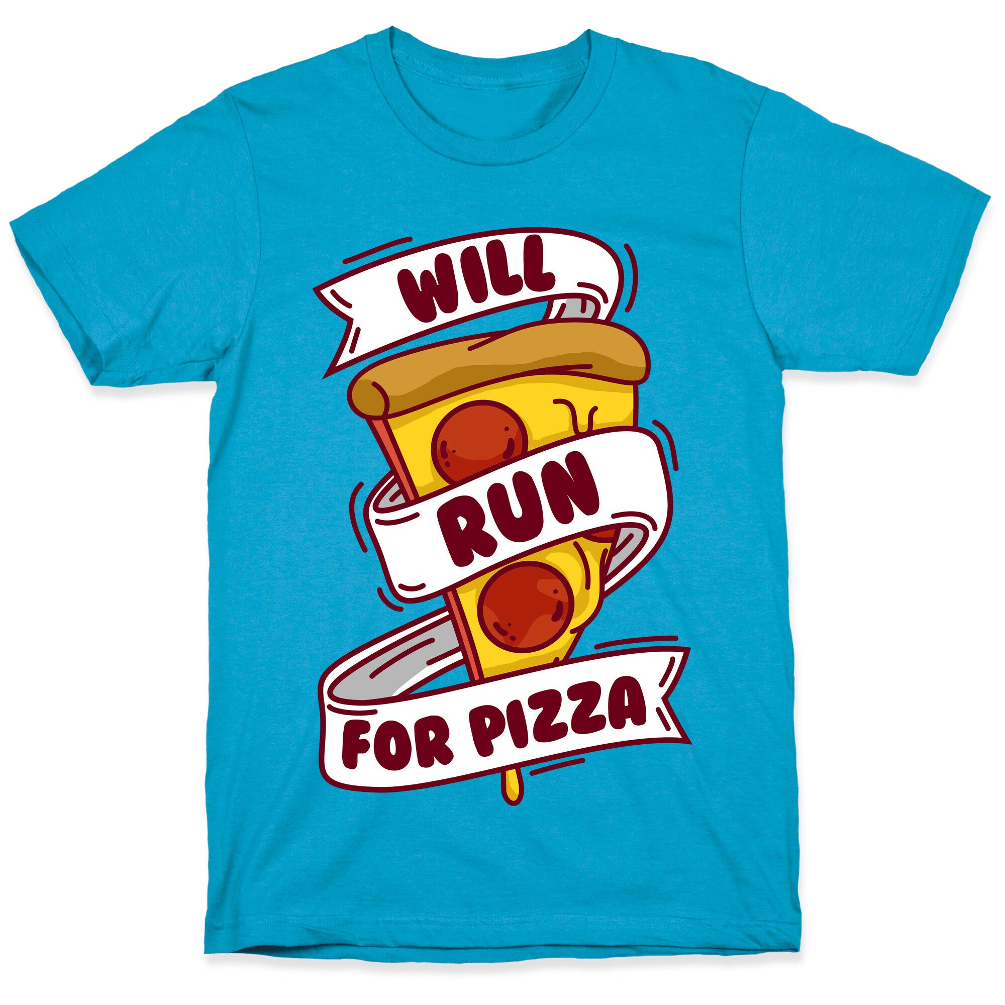 Will Run For Pizza Unisex Triblend Tee