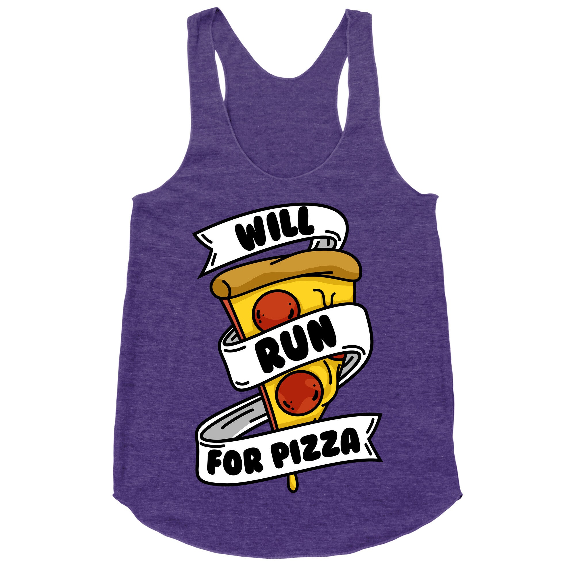 Will Run For Pizza Racerback Tank