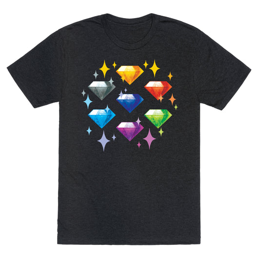 Chaos Emeralds Pattern Unisex Triblend Tee