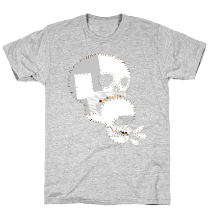 Stitched Skull Eating Another Skull  T-Shirt