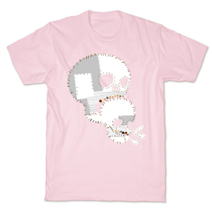 Stitched Skull Eating Another Skull  T-Shirt
