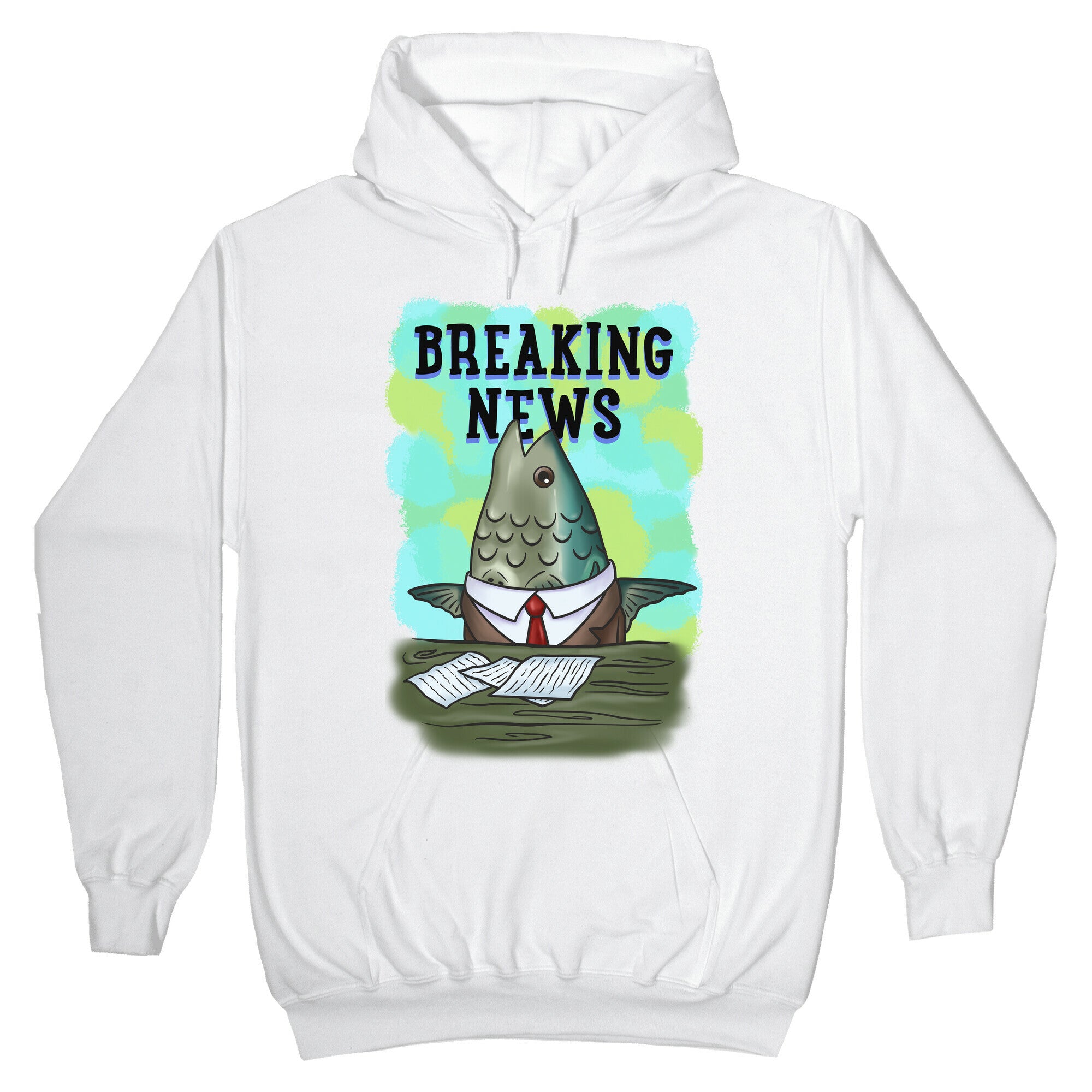 Fish News Anchor Parody Hoodie