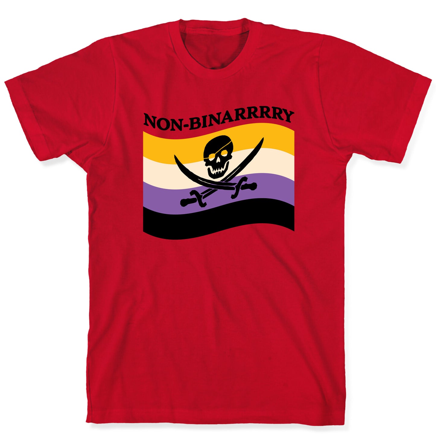Non-binarrrry Pirate Flag T-Shirt