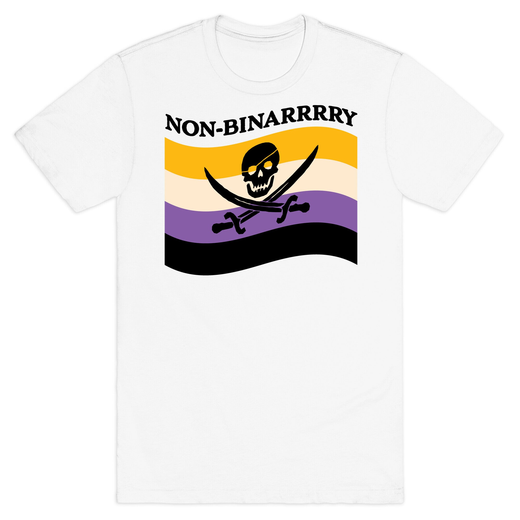 Non-binarrrry Pirate Flag T-Shirt
