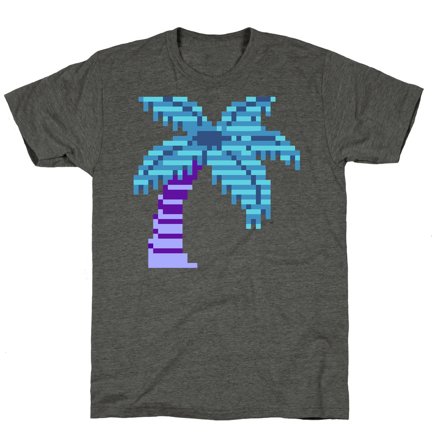 8-Bit Vaporwave Palm Tree Unisex Triblend Tee