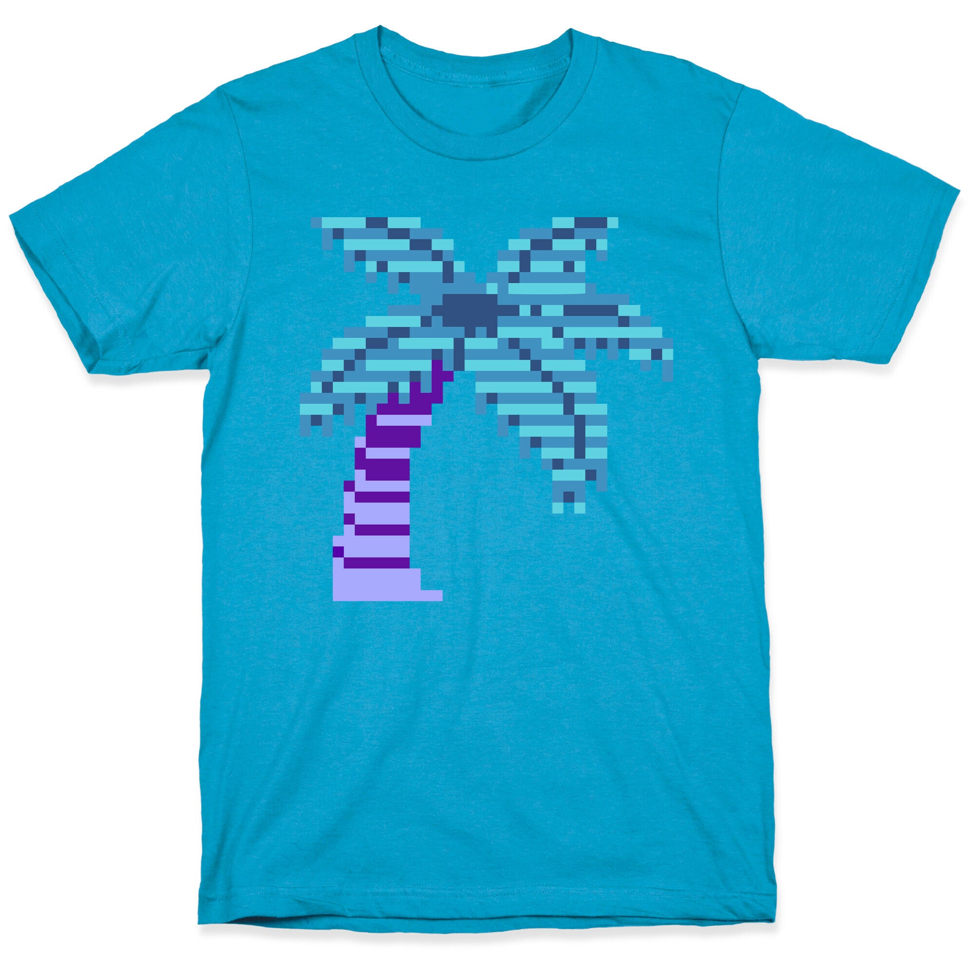 8-Bit Vaporwave Palm Tree Unisex Triblend Tee