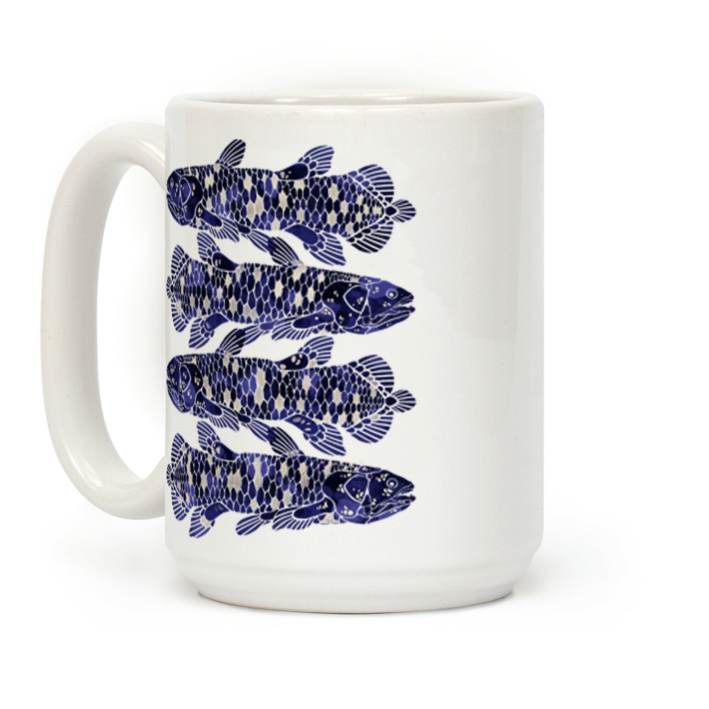 Geometric Jeweled Coelacanth Fish Coffee Mug