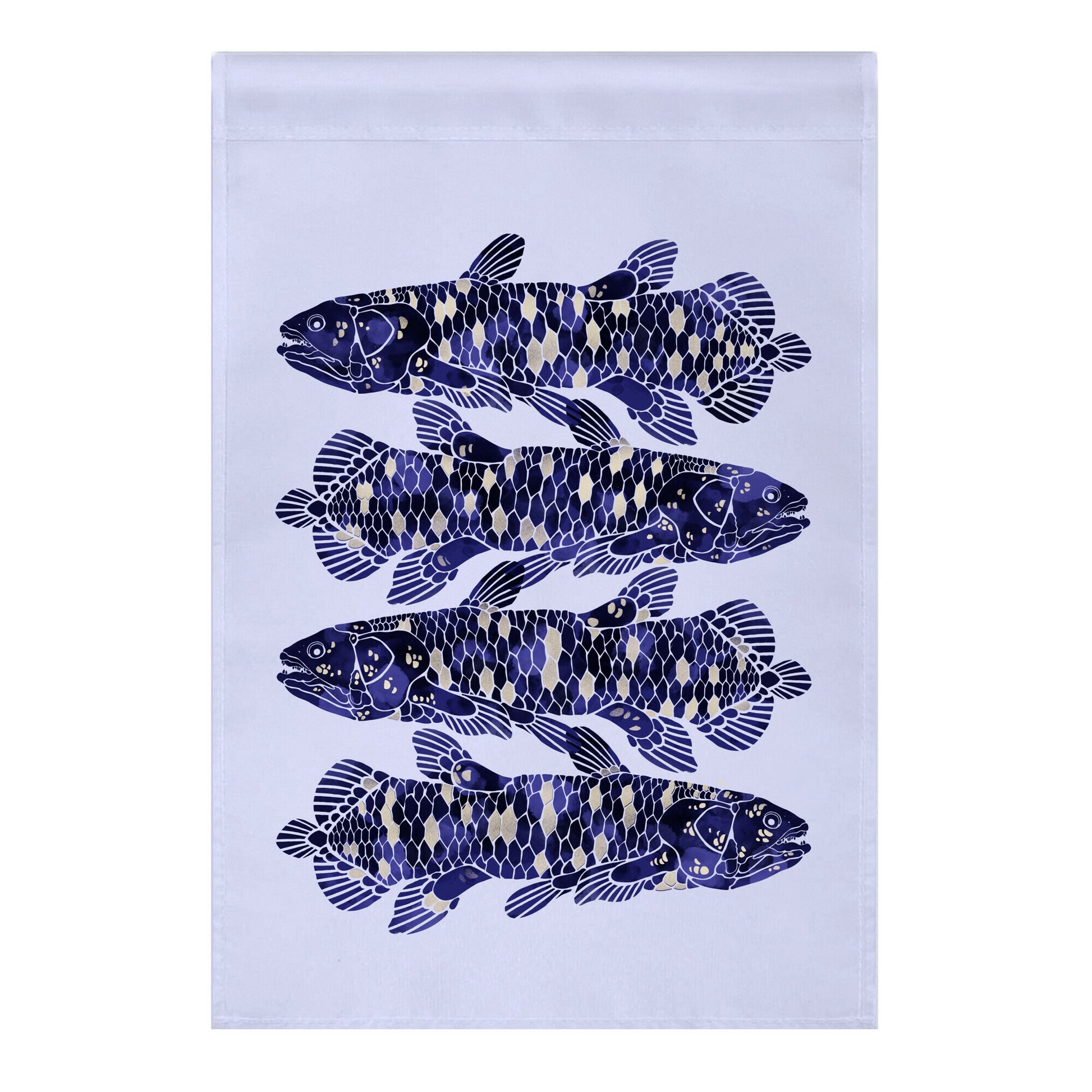 Geometric Jeweled Coelacanth Fish Garden Flag