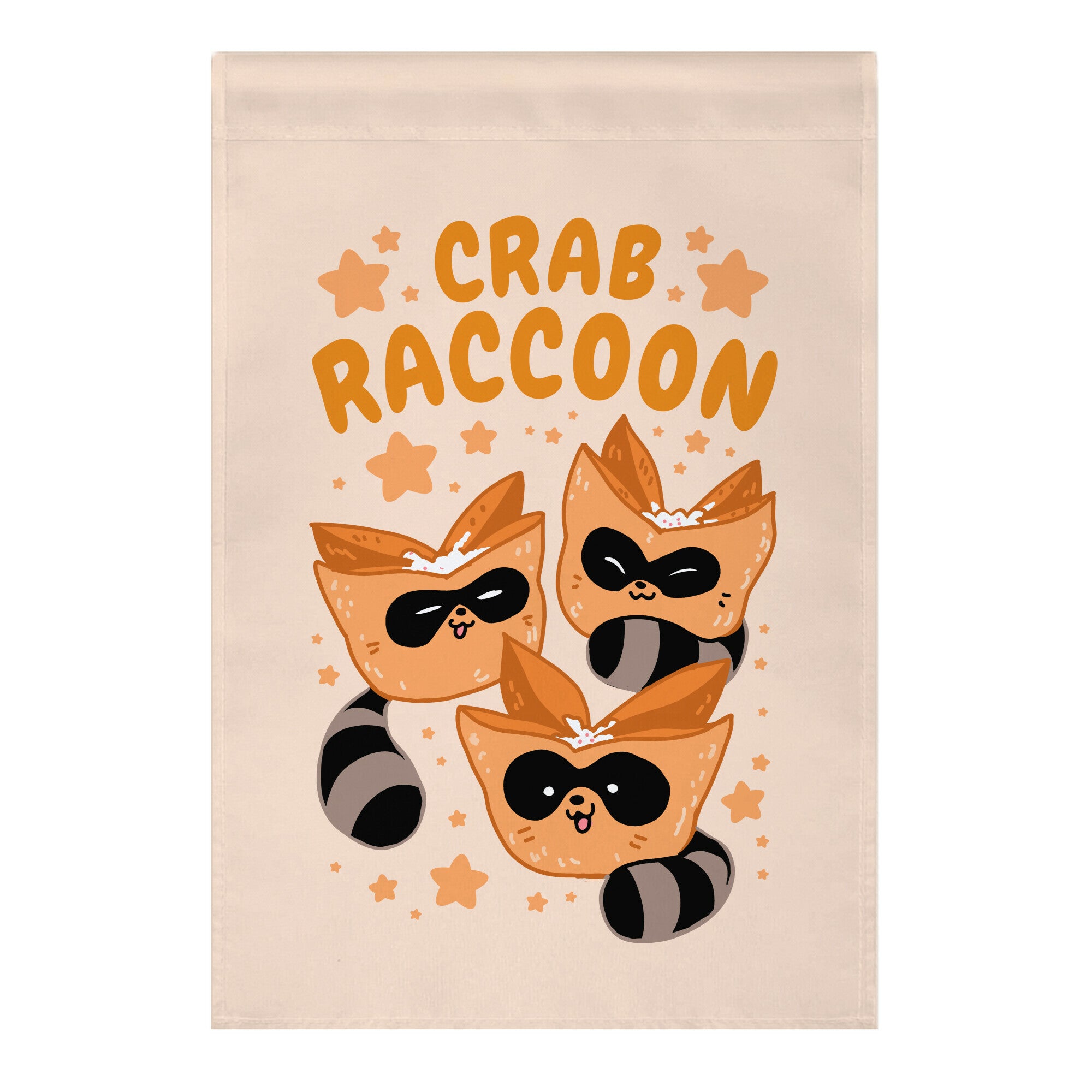 Crab Raccoon Garden Flag