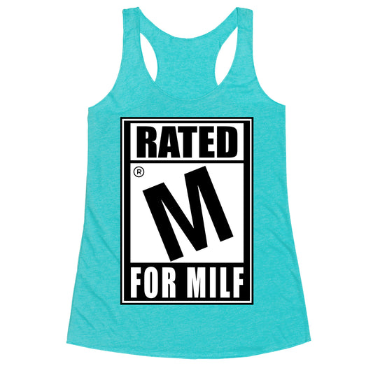 Rated M For Milf Parody Racerback Tank