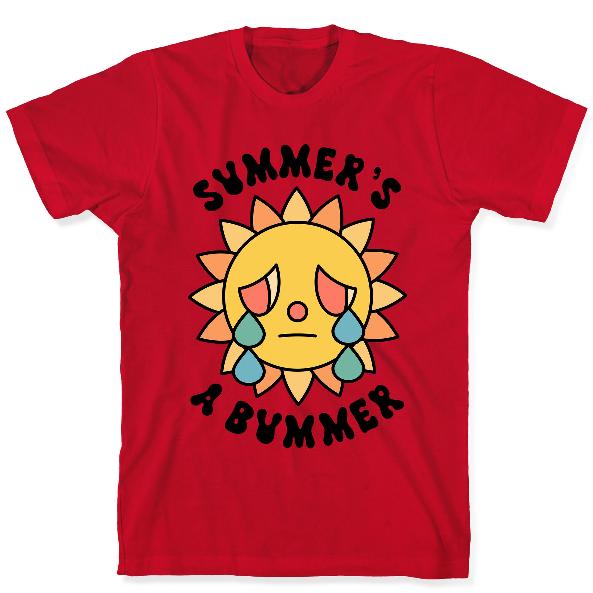 Summer's A Bummer (Retro Sad Sun) T-Shirt