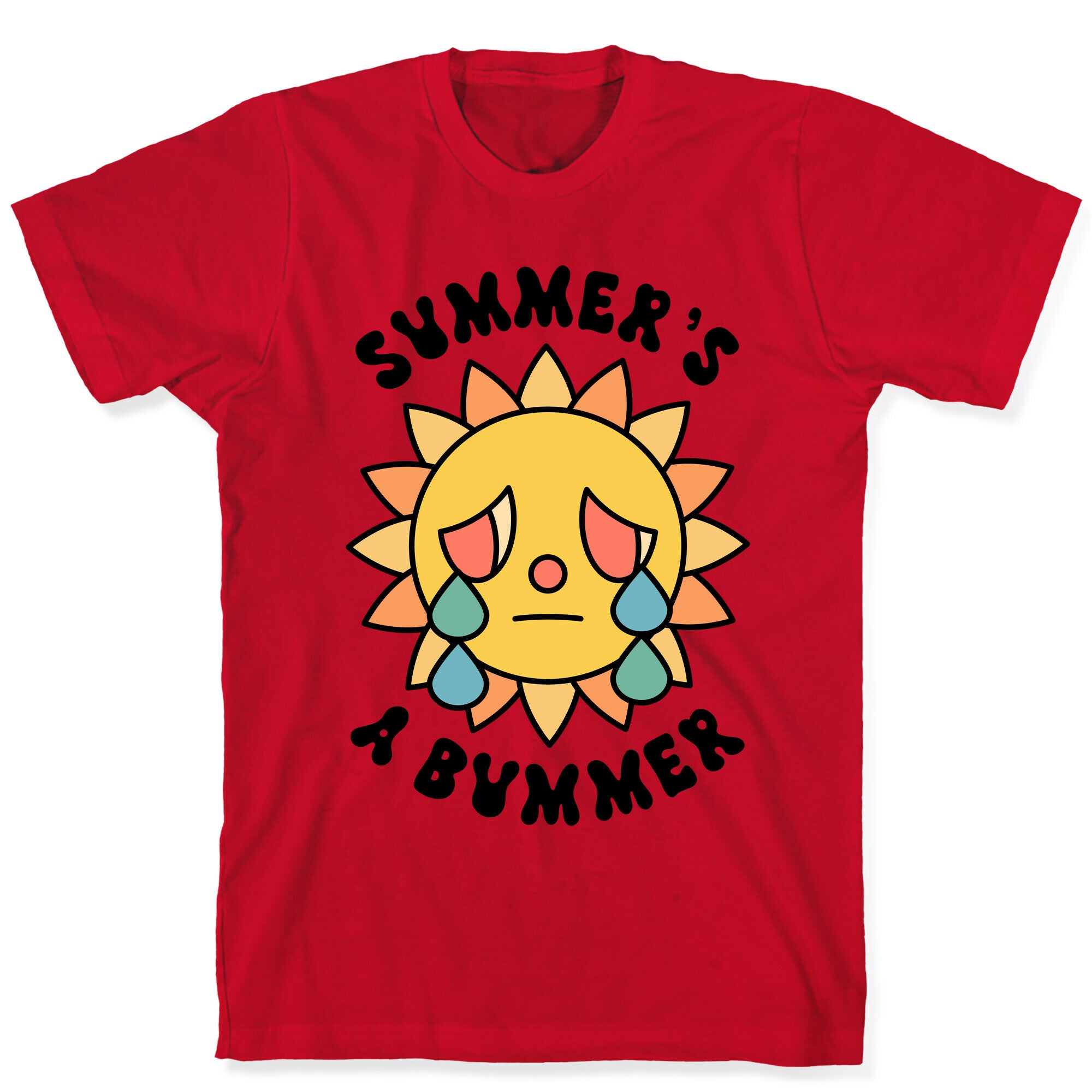 Summer's A Bummer (Retro Sad Sun) T-Shirt