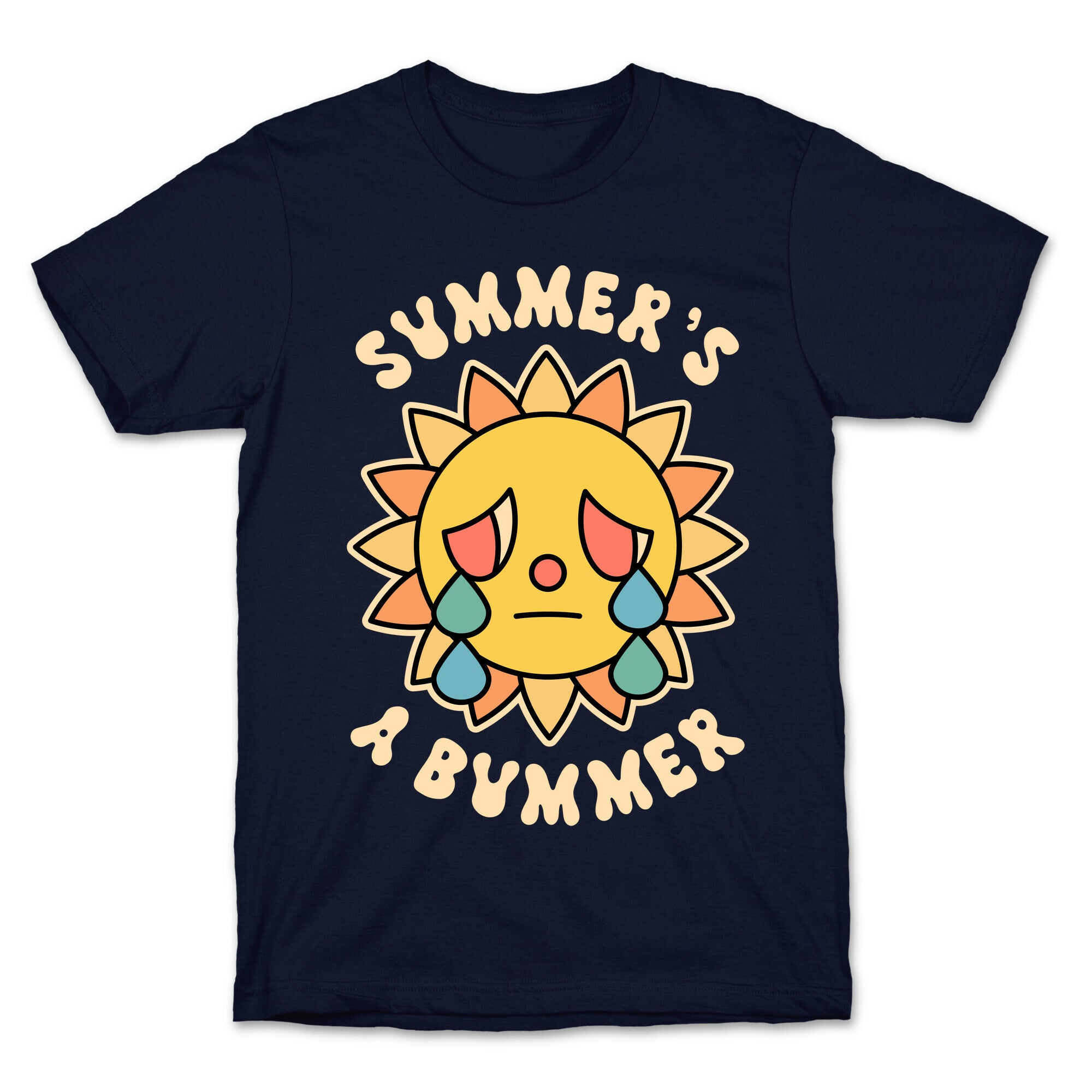 Summer's A Bummer (Retro Sad Sun) T-Shirt
