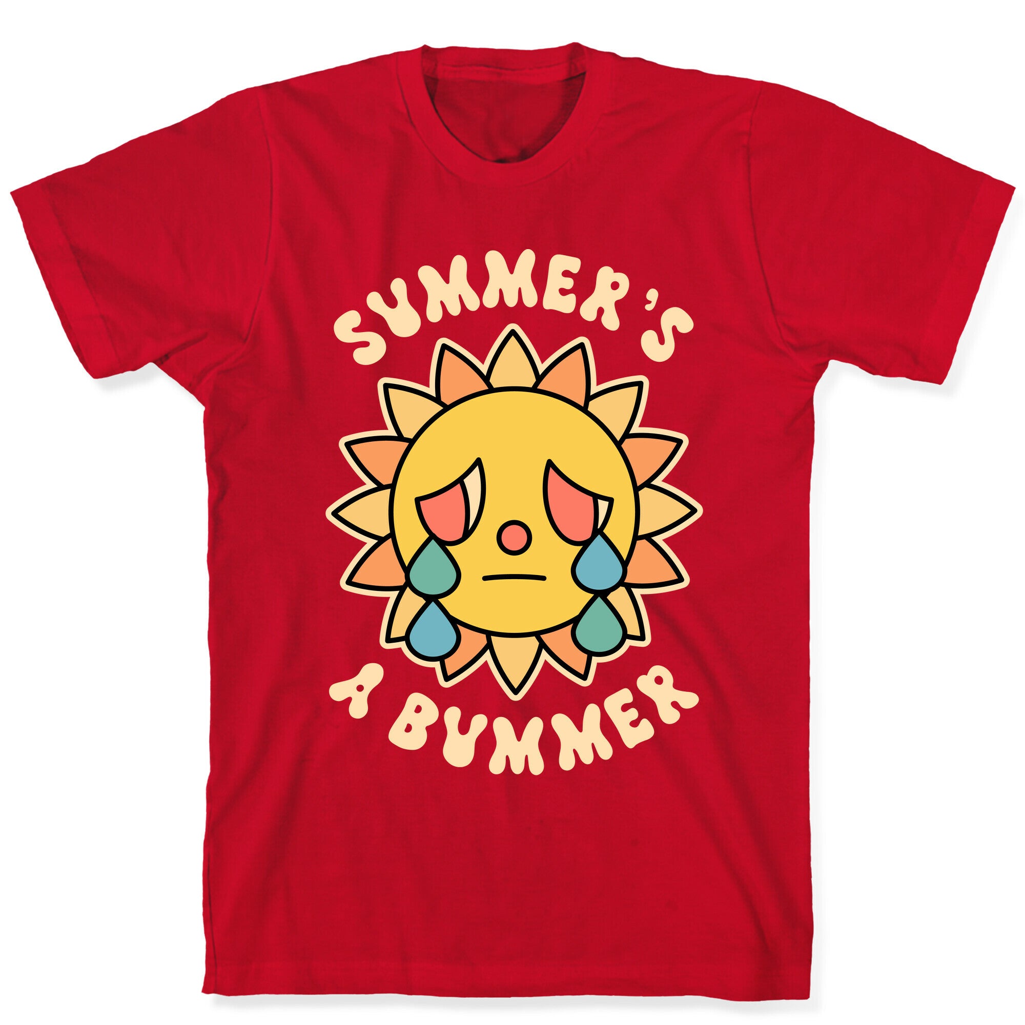 Summer's A Bummer (Retro Sad Sun) T-Shirt