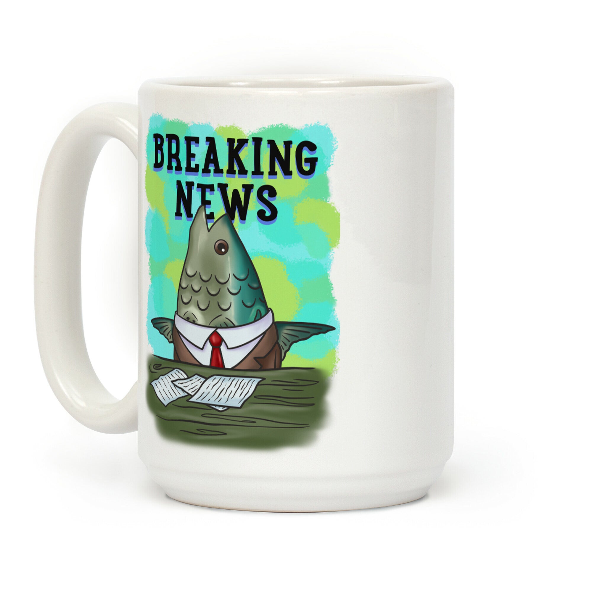 Fish News Anchor Parody Coffee Mug