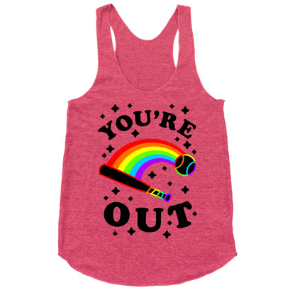 You're Out (Gay Baseball Pride) Racerback Tank
